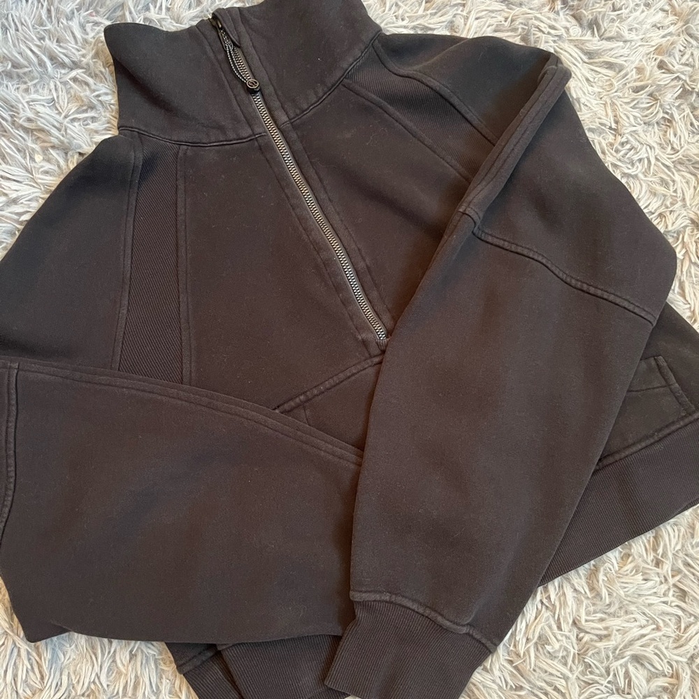 Lululemon oversized funnel neck half zip scuba, black XS/S